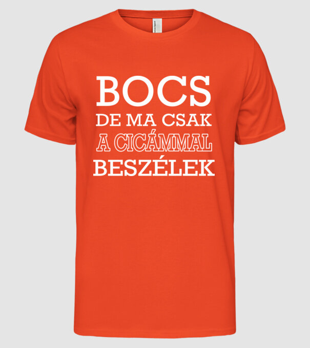 Cicámmal beszélek minta narancssárga pólón
