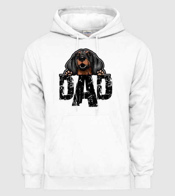 Dachshund Dad minta fehér pólón