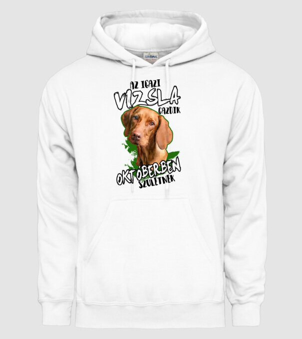 Vizsla Októberben minta fehér pólón