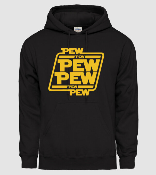 Pew pew PEW PEW pew Pew minta fekete pólón