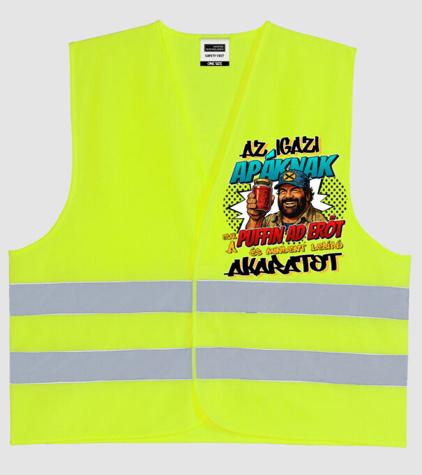 Bud Spencer - Az Apáknak csak a Puffin ad erőt minta neonsárga pólón