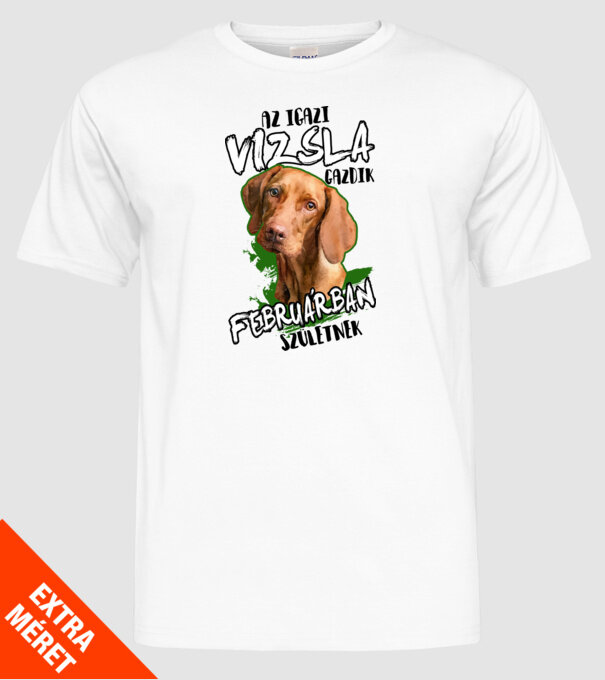 Vizsla Februárban minta fehér pólón