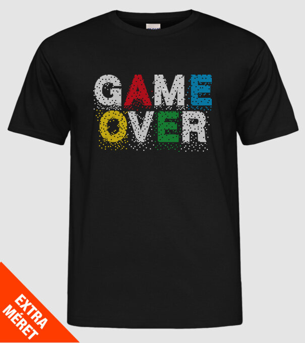 Game Over typo minta fekete pólón