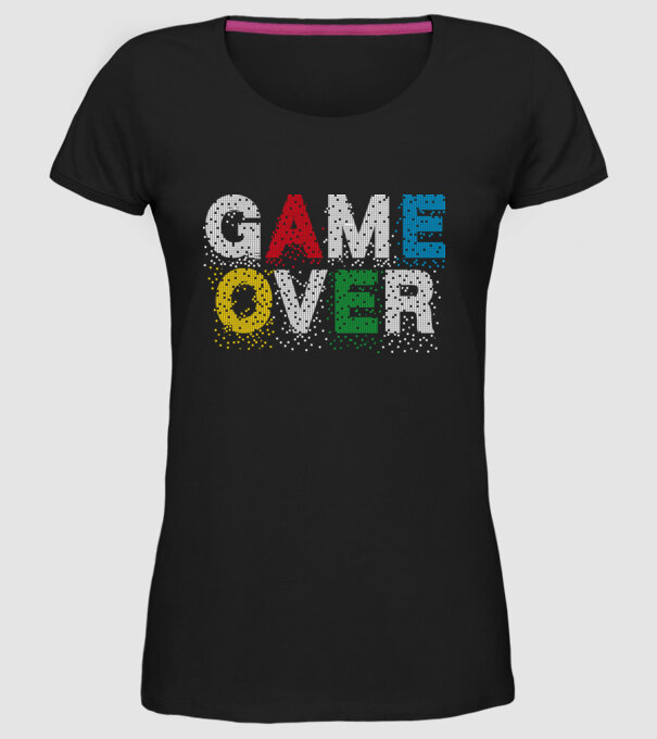 Game Over typo minta fekete pólón