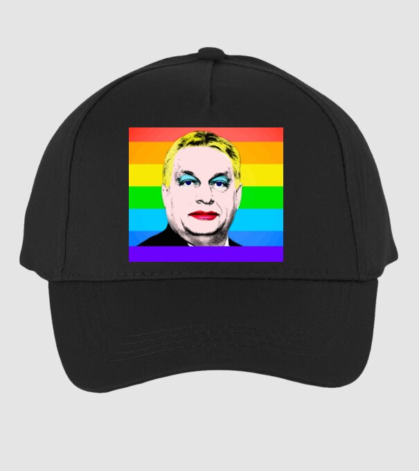 Orbán Viktor Pride minta fekete pólón