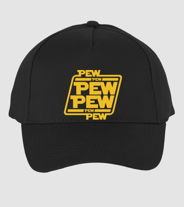 Pew pew PEW PEW pew Pew minta fekete pólón
