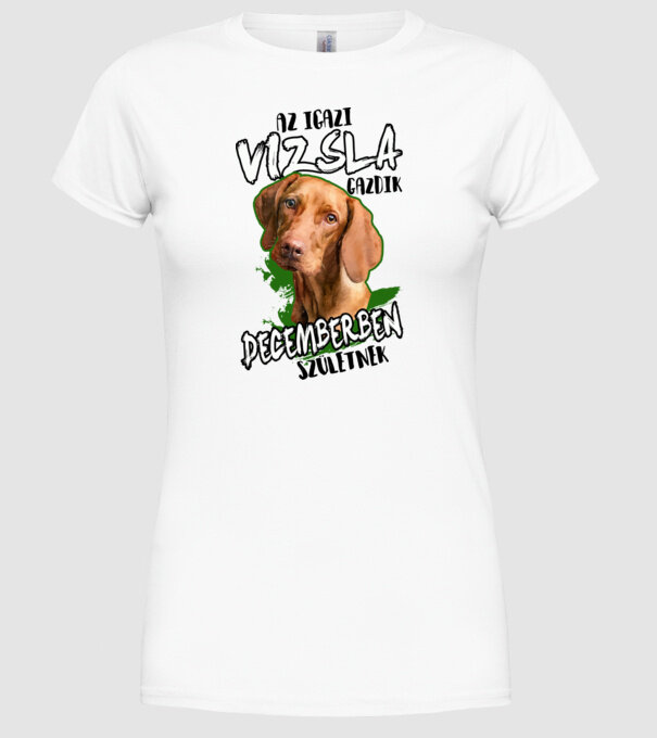 Vizsla Decemberben minta fehér pólón