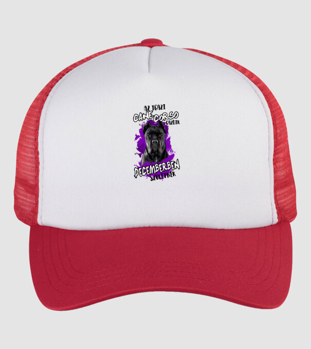 Cane Corso December minta fehér/piros pólón