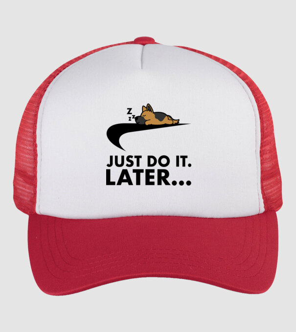 Just do it German Shepherd minta fehér/piros pólón