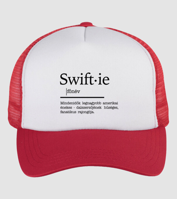 Taylor Swift főnév minta fehér/piros pólón