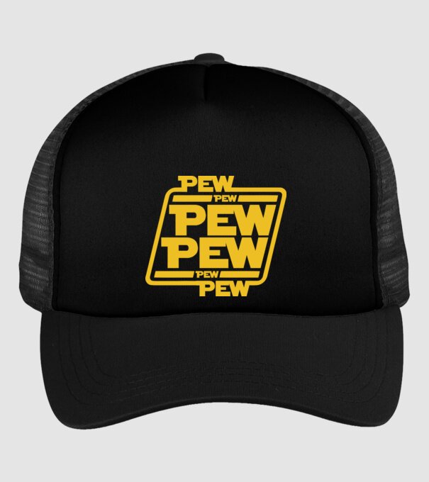 Pew pew PEW PEW pew Pew minta fekete pólón