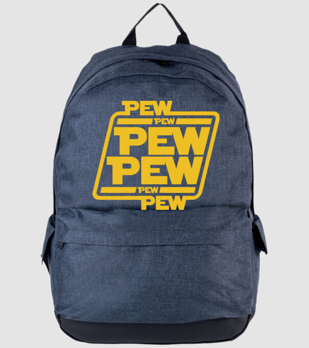 Pew pew PEW PEW pew Pew minta farmerkék pólón