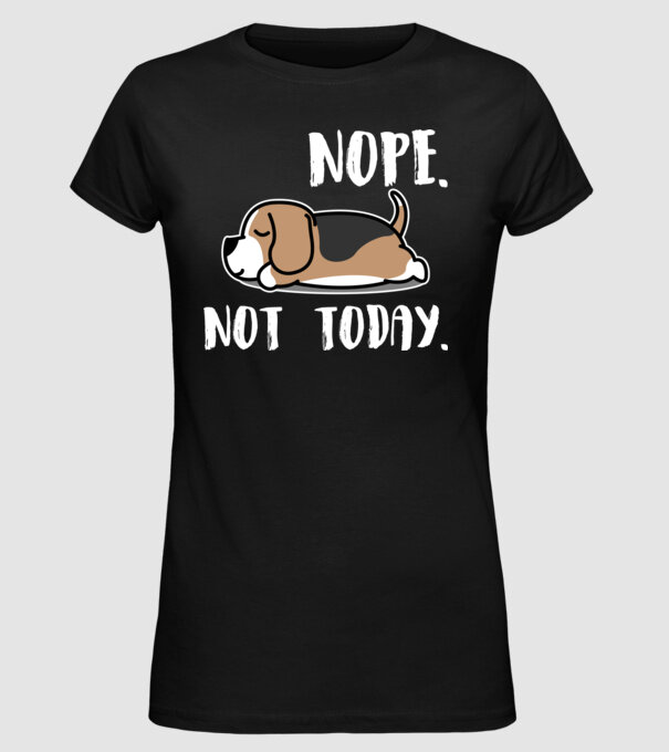 Beagle Nope Not Today minta fekete pólón