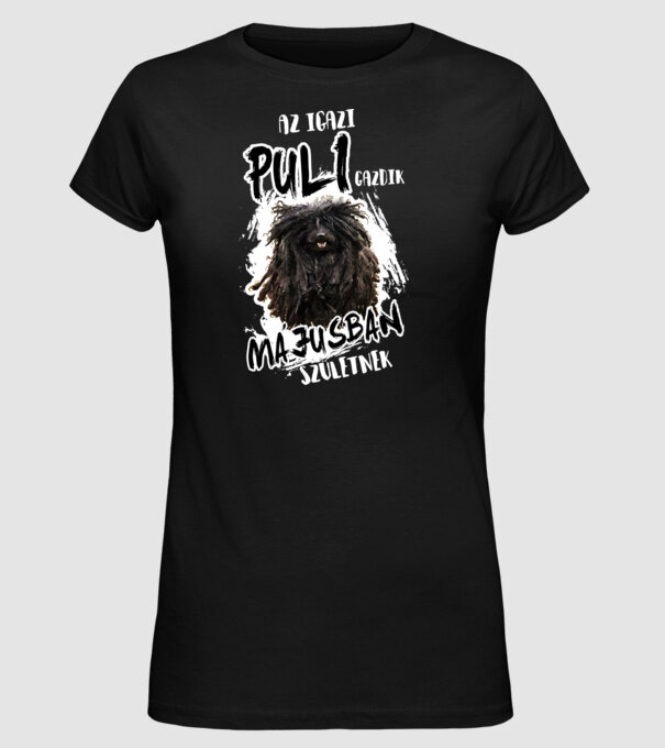 Puli May minta fekete pólón