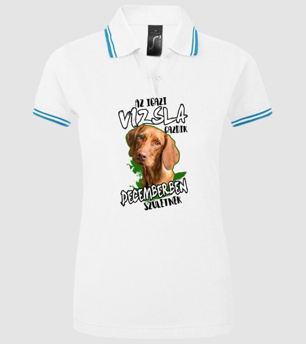 Vizsla Decemberben minta fehér pólón