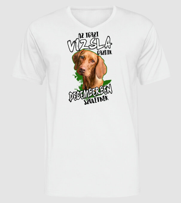 Vizsla Decemberben minta fehér pólón