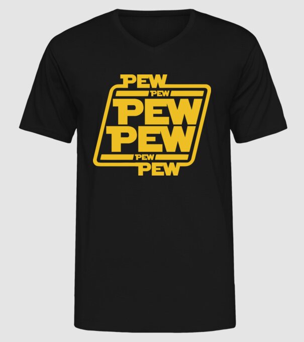 Pew pew PEW PEW pew Pew minta fekete pólón