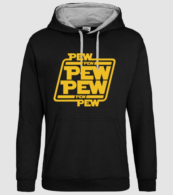 Pew pew PEW PEW pew Pew minta fekete pólón