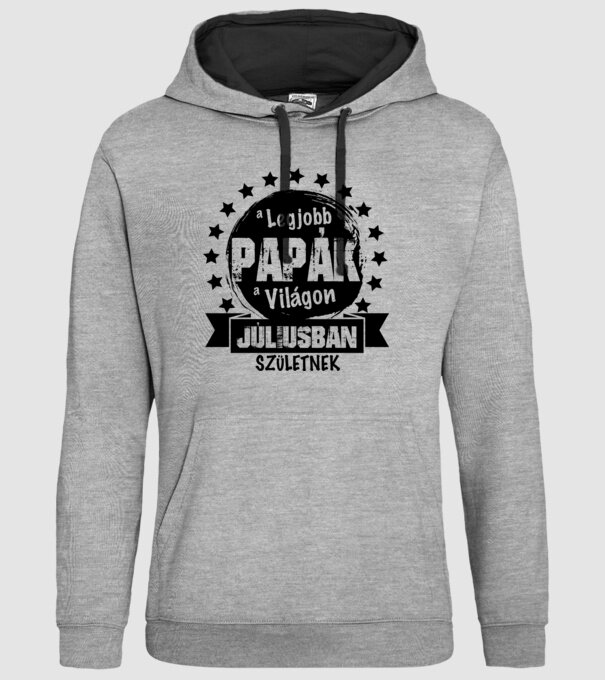 A legjobb Papák a világon Júliusban születnek minta szürke pólón