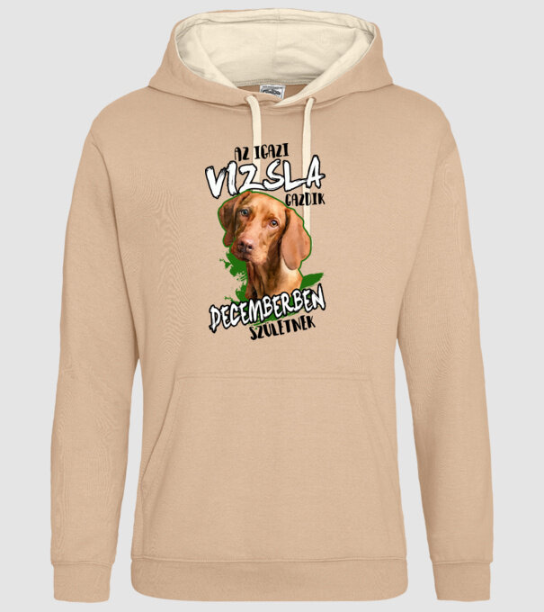 Vizsla Decemberben minta homokszín pólón