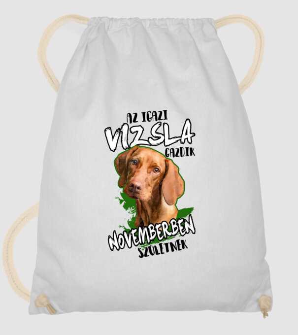 Vizsla Novemberben minta fehér pólón