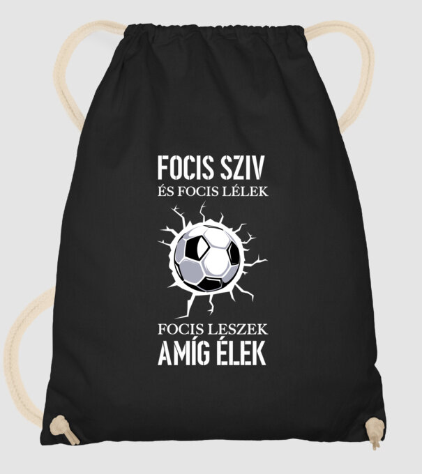 Focis szív és focis lélek Focis leszek amíg élek minta fekete pólón