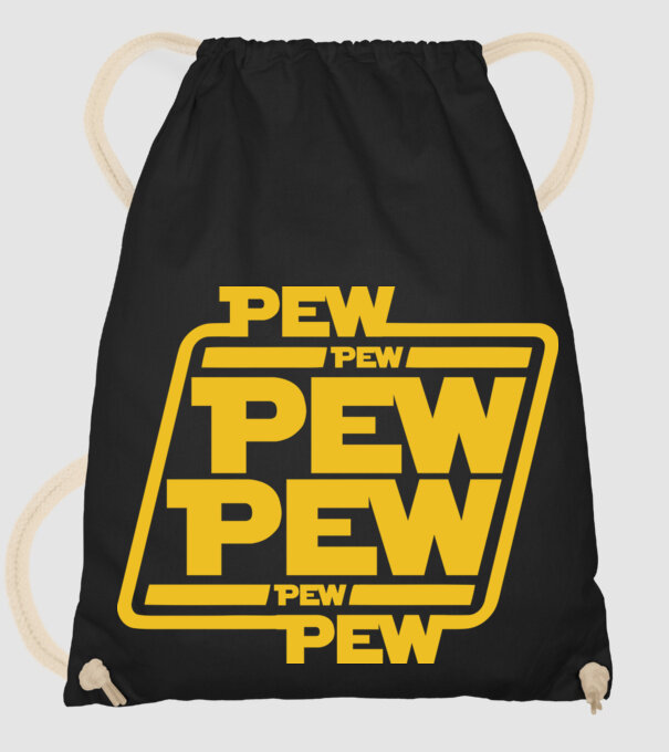 Pew pew PEW PEW pew Pew minta fekete pólón