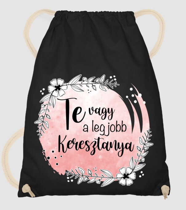 Te vagy a legjobb Keresztanya - 2 minta fekete pólón
