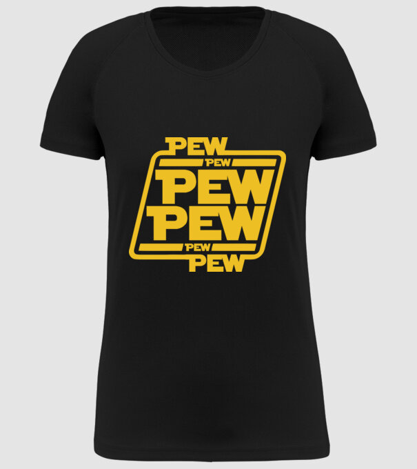 Pew pew PEW PEW pew Pew minta fekete pólón