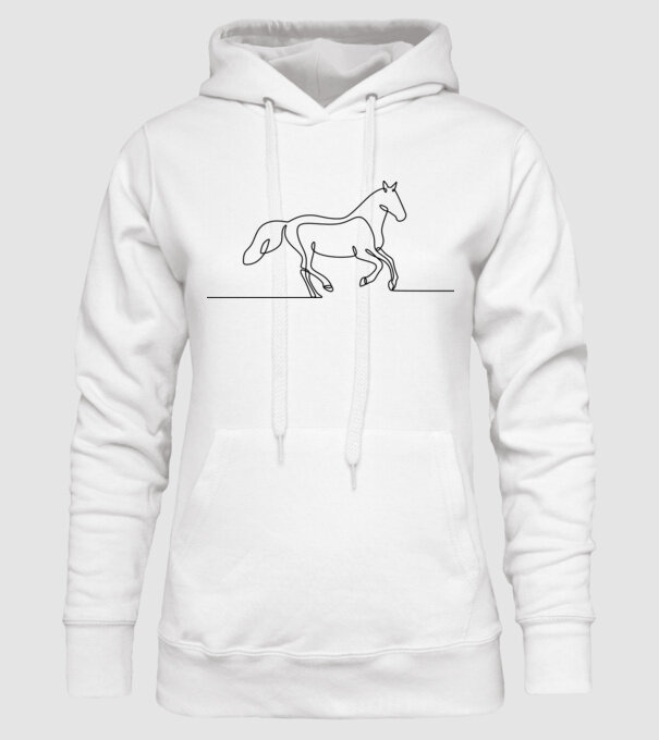 Lineart horse minta fehér pólón