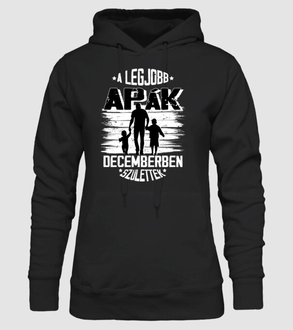 A legjobb apák decemberben születtek minta fekete pólón
