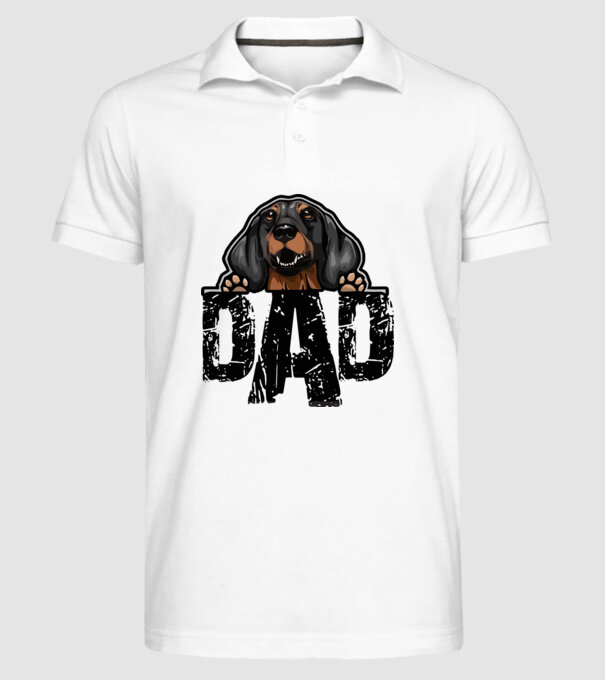 Dachshund Dad minta fehér pólón
