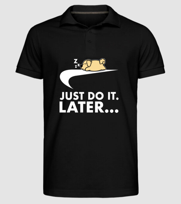 Just Do it Golden Retriever minta fekete pólón