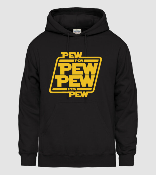 Pew pew PEW PEW pew Pew minta fekete pólón