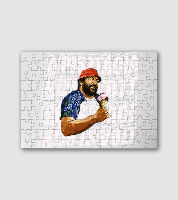 Bud Spencer - Fagyi - világos betű minta fehér pólón