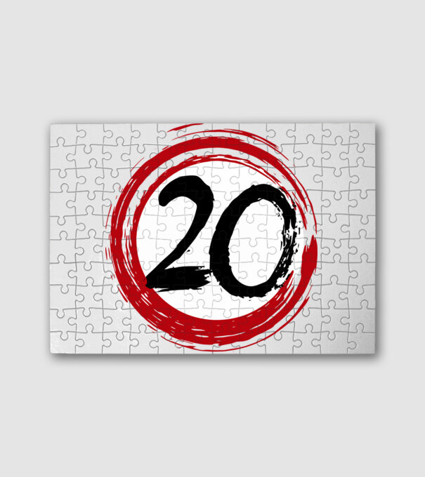 Szülinapi 20-as tábla minta fehér pólón