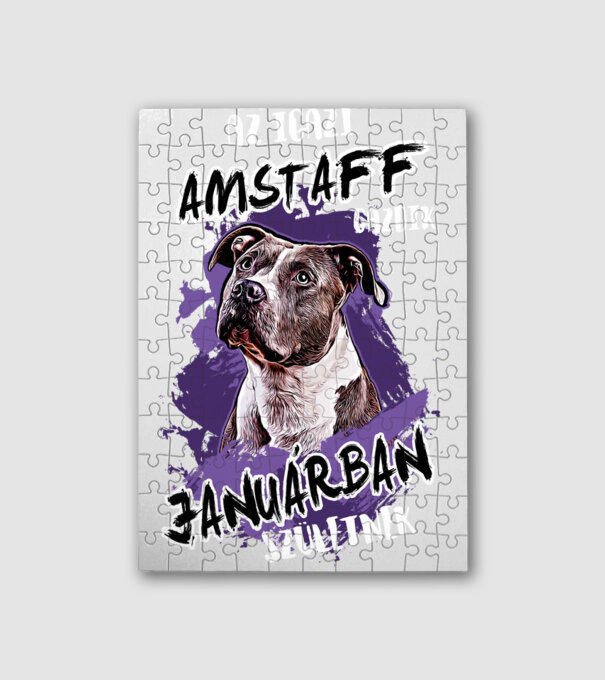 Az igazi AMSTAFF gazdik JANUÁRban születnek minta fehér pólón