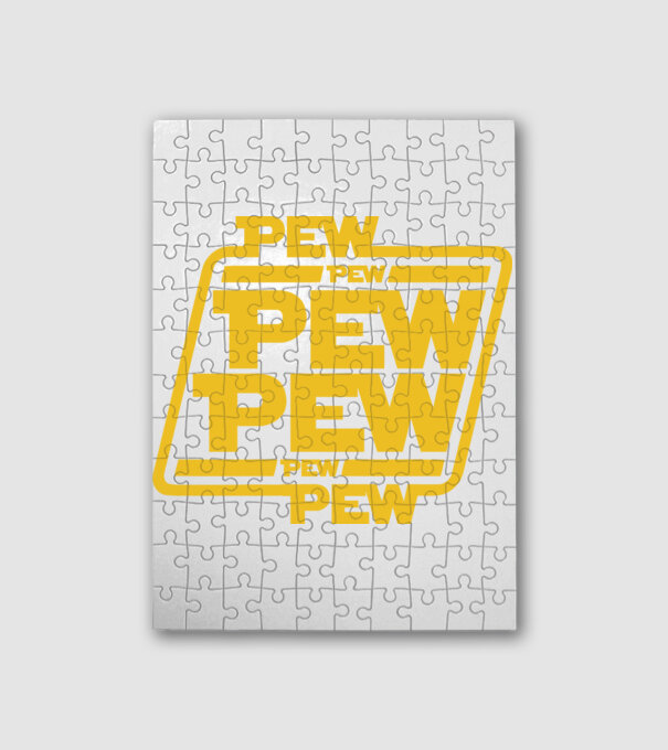Pew pew PEW PEW pew Pew minta fehér pólón