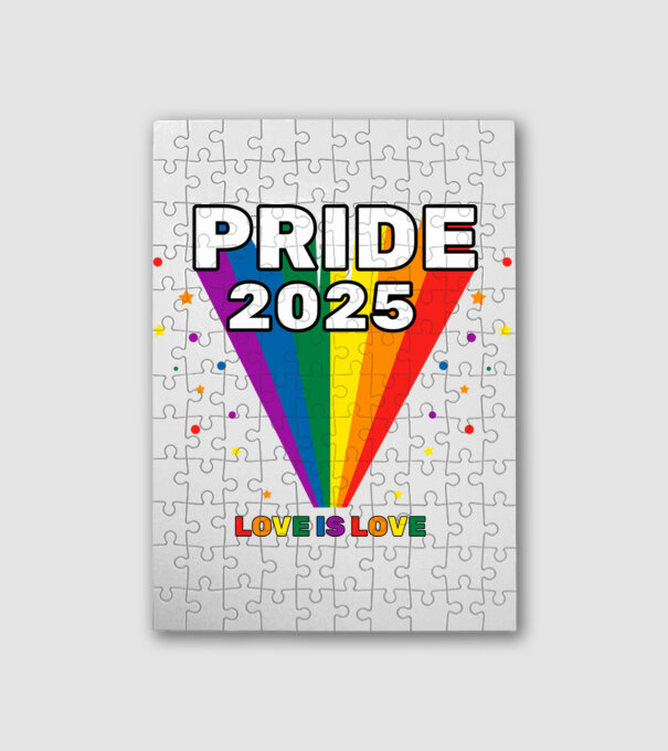 Pride 2025 minta fehér pólón
