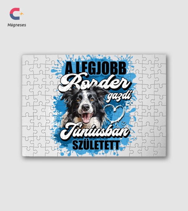 A legjobb Border gazdi júniusban született minta fehér pólón