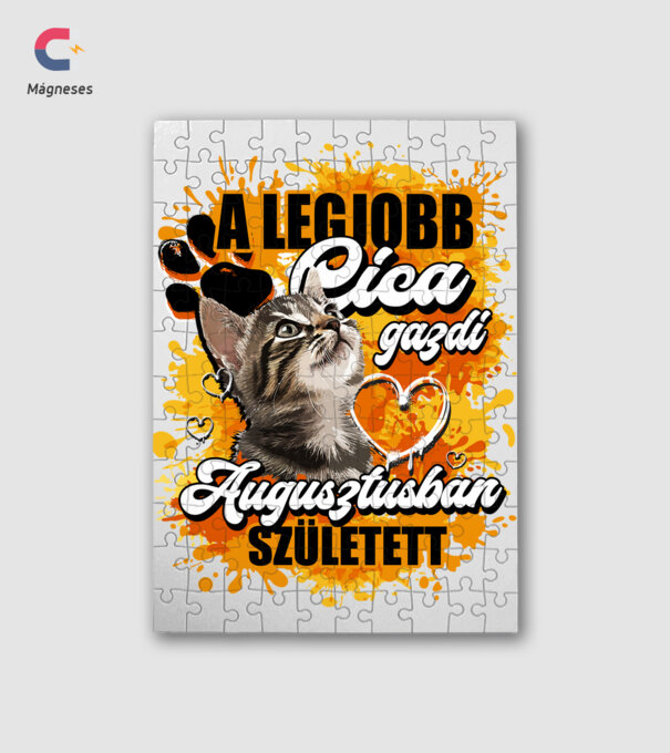 A legjobb Cica gazdi augusztusban született minta fehér pólón