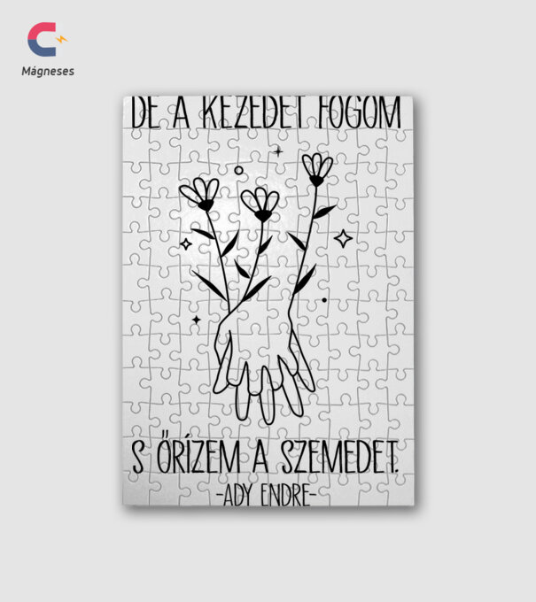 Ady - Őrizem a szemed - fekete felirat minta fehér pólón
