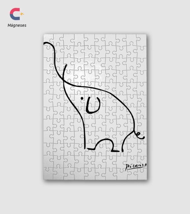 Picasso elephant minta fehér pólón