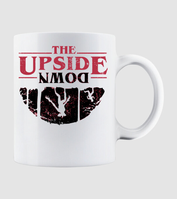 The upside down minta fehér pólón