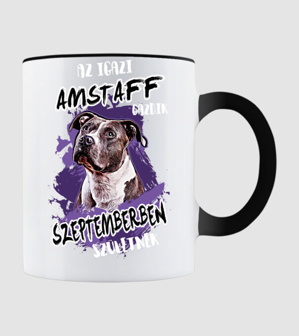Az igazi AMSTAFF gazdik SZEPTEMBERben születnek minta fekete pólón
