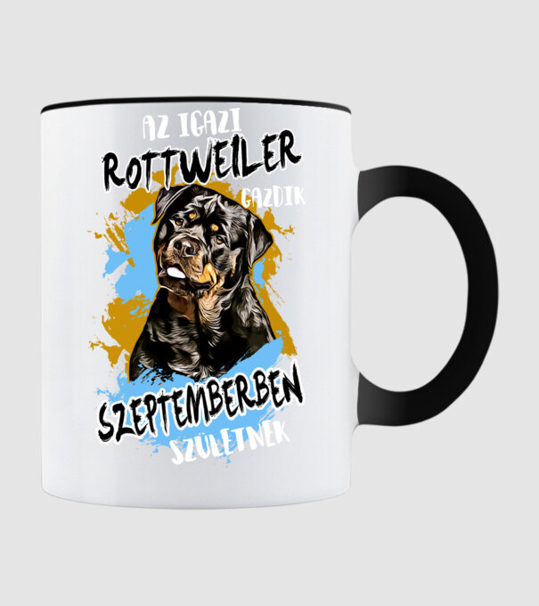 Az igazi ROTTWEILER gazdik SZEPTEMBERben születnek minta fekete pólón