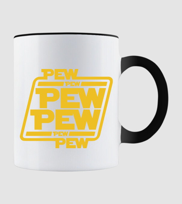 Pew pew PEW PEW pew Pew minta fekete pólón