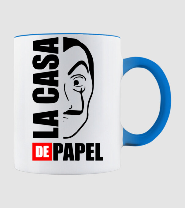 La Casa DE Papel - fehérre minta világoskék pólón