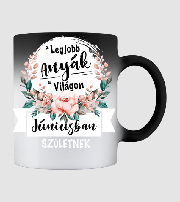 A legjobb ANYÁK a világon JÚNIUSban születnek minta fekete pólón