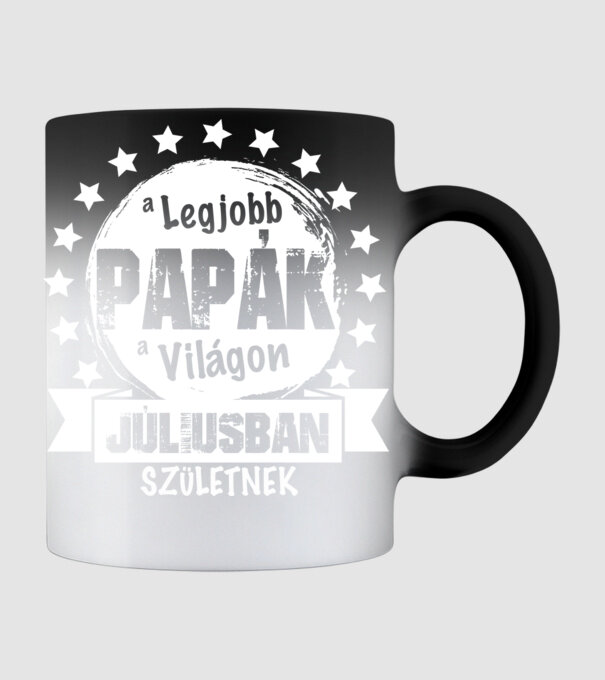 A legjobb PAPÁK a világon JÚLIUSban születnek minta fekete pólón